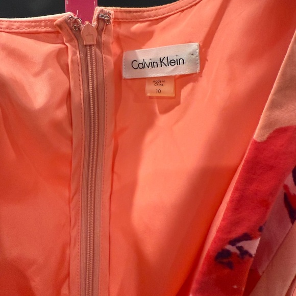 Calvin Klein Pink and Red Floral Midi Dress size 10 - Picture 2 of 9